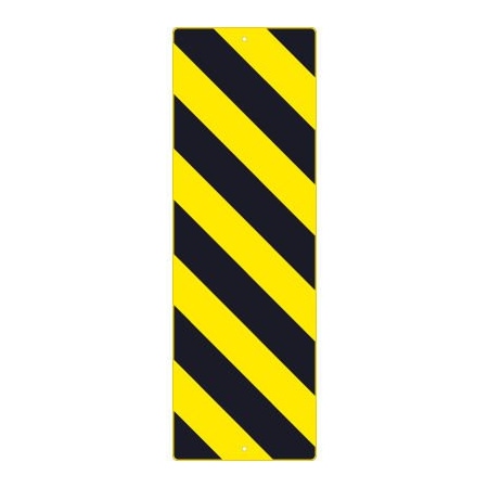 National Marker Co NMC Traffic Sign, Left Stripe Yellow Object Marker Sign, 12in X 36in, Yellow TM266K